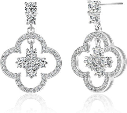 14K Gold Clover Earrings for Women Four Leaf Clover Earrings Lucky Earrings for Women Mother'S Day Gift Gift for Wife