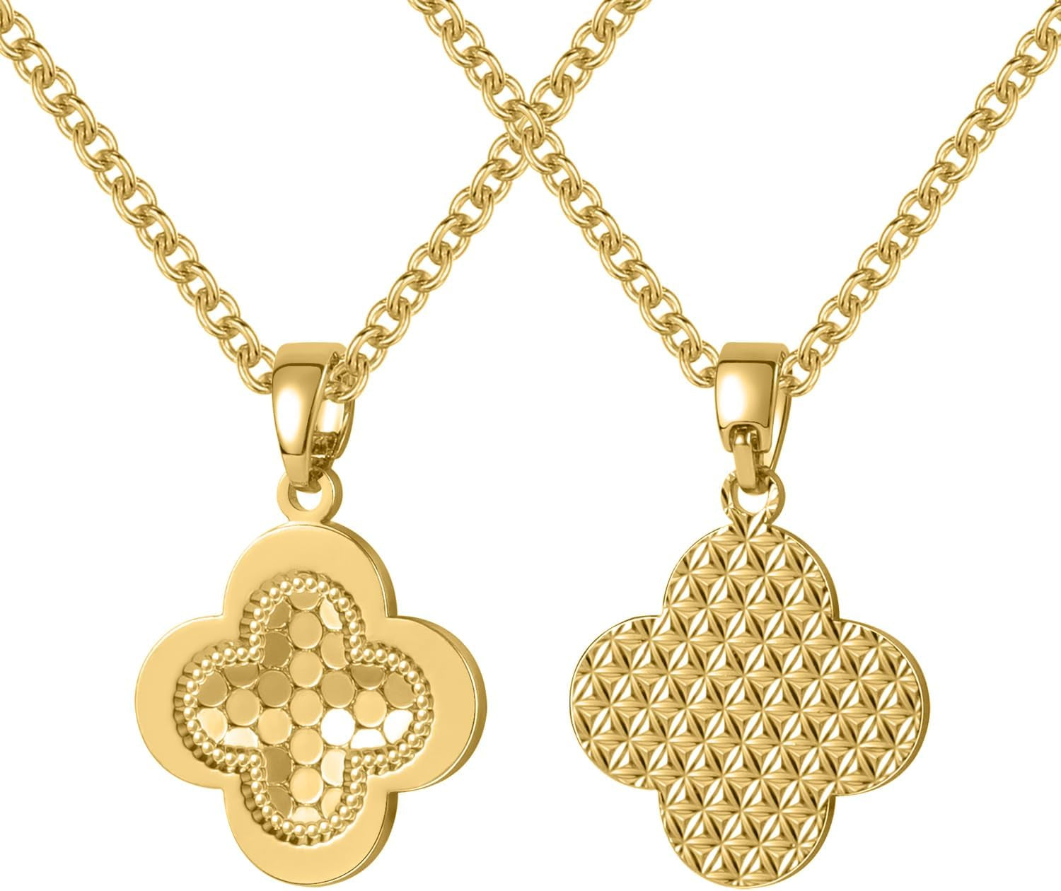 Gold Clover Necklace for Women Dainty 14K Gold Plated Pendant Necklace Adjustable Chain Choker Charm Colorful Clover Pendant Lucky Necklaces for Women Jewelry