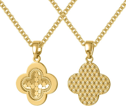 Gold Clover Necklace for Women Dainty 14K Gold Plated Pendant Necklace Adjustable Chain Choker Charm Colorful Clover Pendant Lucky Necklaces for Women Jewelry