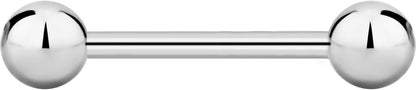 Forbidden Body Jewelry Nipple Barbell, Nipple Bars, Silver Nipplerings Piercing Surgical Steel 8G - 18G Straight Barbell Body Jewelry (Sold Individually)