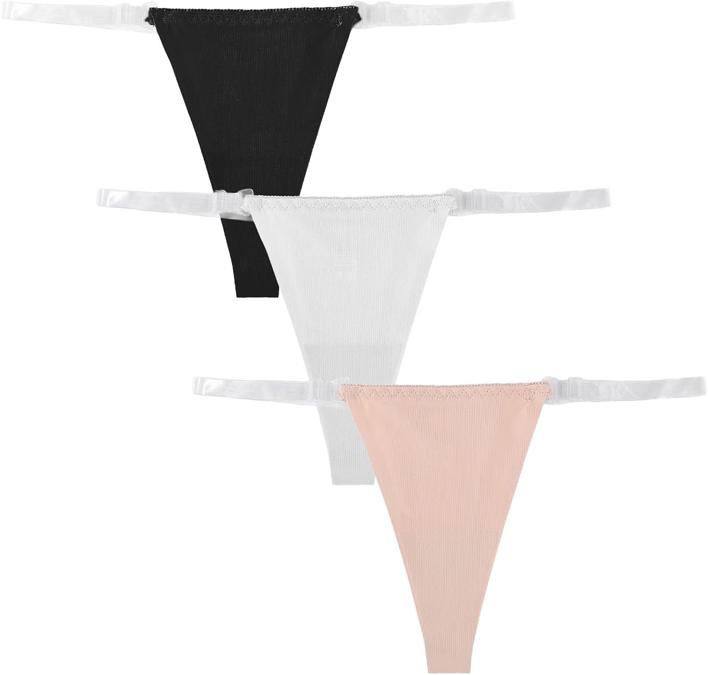 Adjustable invisible g-string thongs comfortable for all day wear