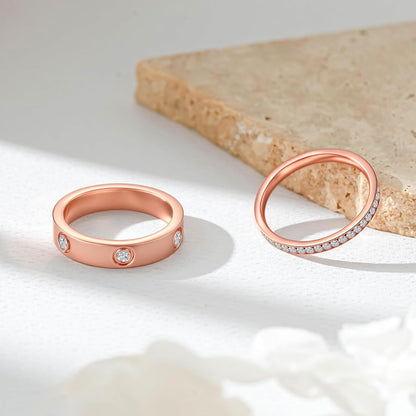 Unisex promise ring set anniversary gift