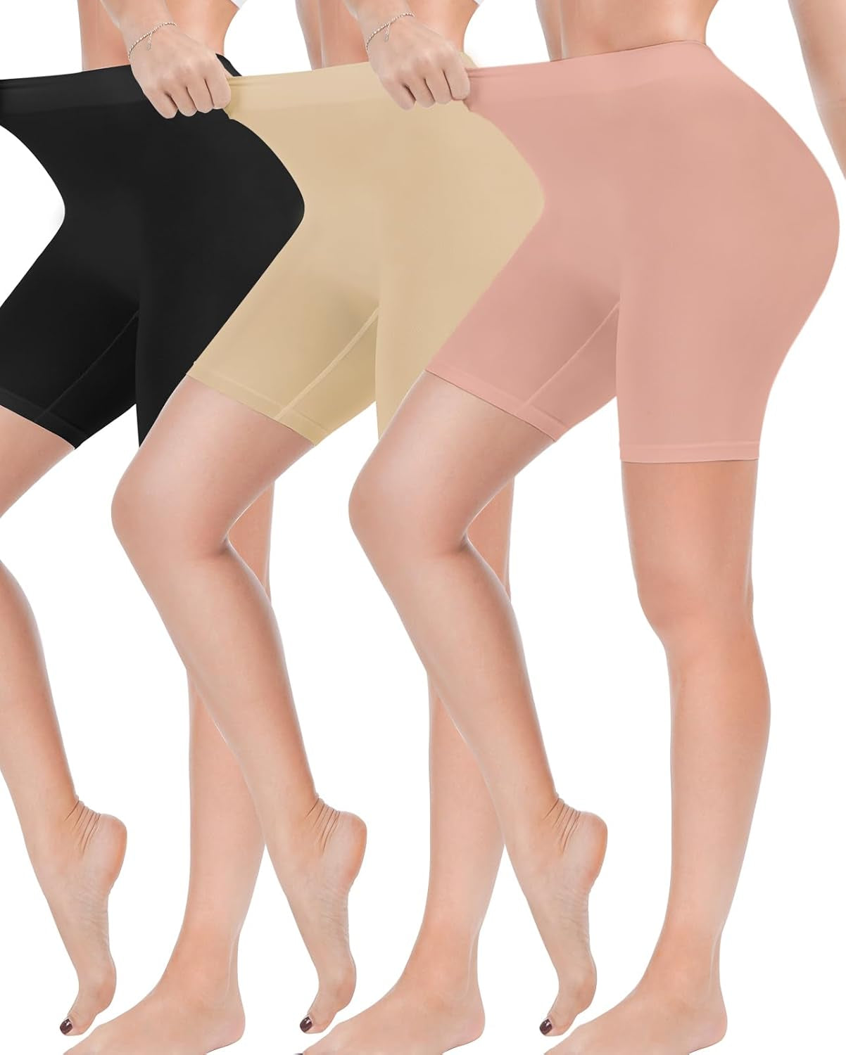 Pack of three smooth slip shorts product display