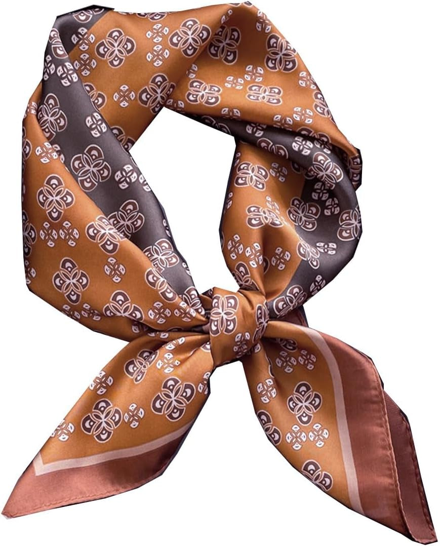 Hexchasty Head Hair Scarf Satin Silk Feeling Scarves for Women Lightweight Fashion Bag Purse Scarf for Handbags Accessories