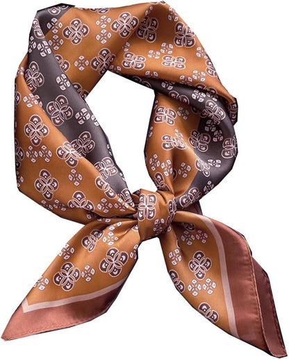 Hexchasty Head Hair Scarf Satin Silk Feeling Scarves for Women Lightweight Fashion Bag Purse Scarf for Handbags Accessories