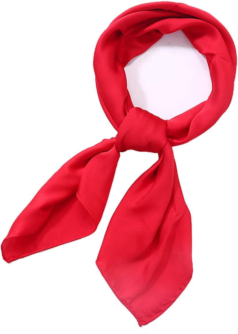 Scarf Satin Square Neck Hair Scarfs for Women 27" X 27"