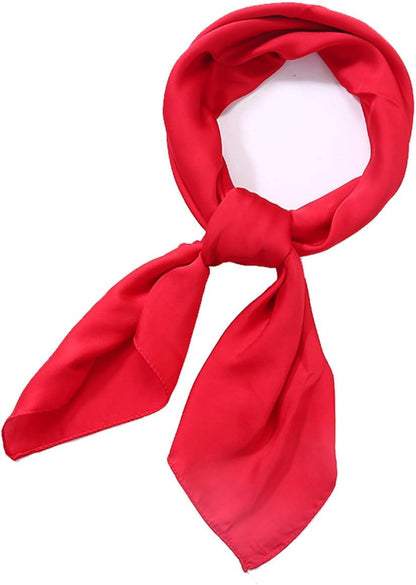 Scarf Satin Square Neck Hair Scarfs for Women 27" X 27"