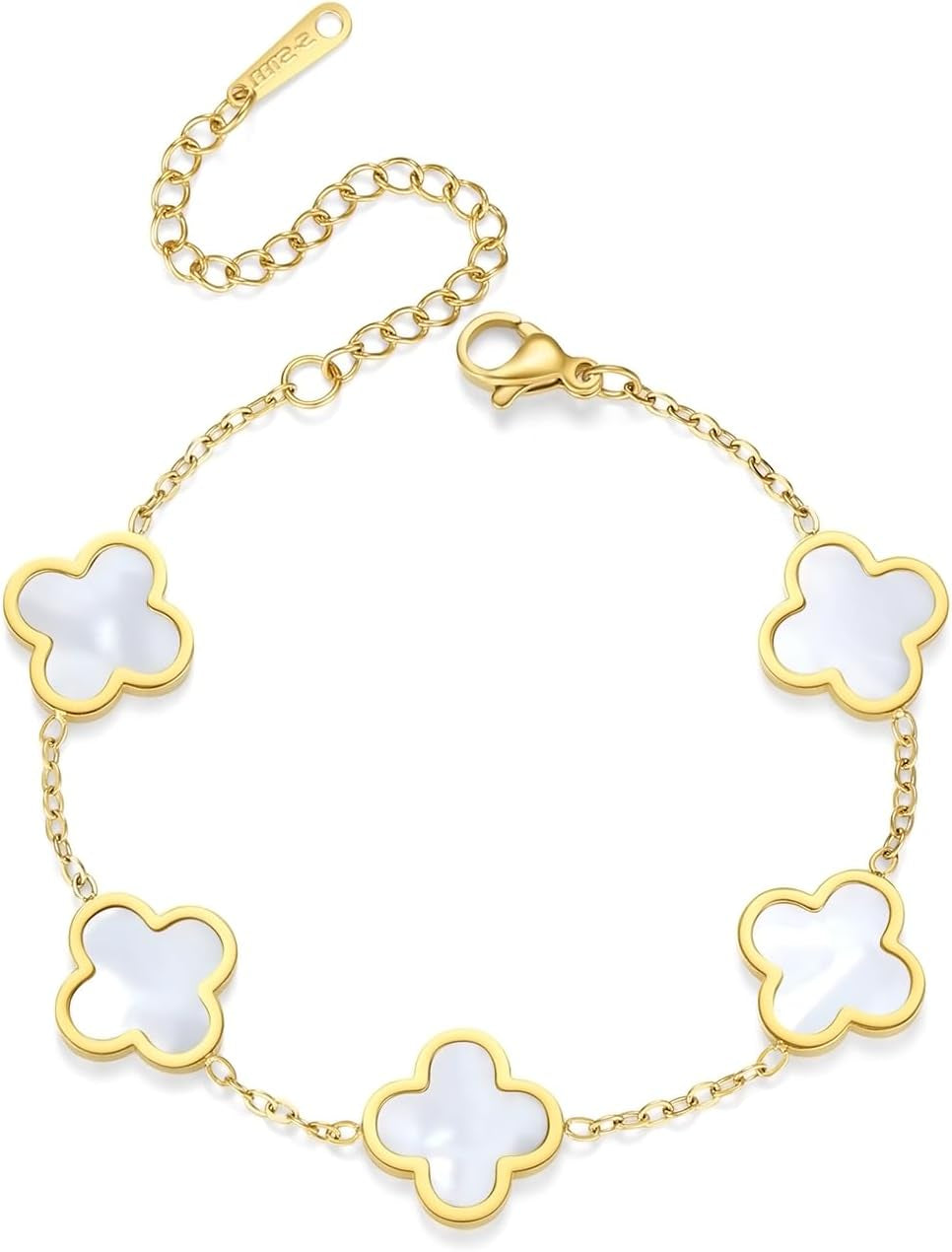 Clover Bracelets for Women 18K Gold Plated 4 Leaf Clover Bracelet Black White Red Green Cute Lucky Bracelets Jewelry Gifts Trendy for Women