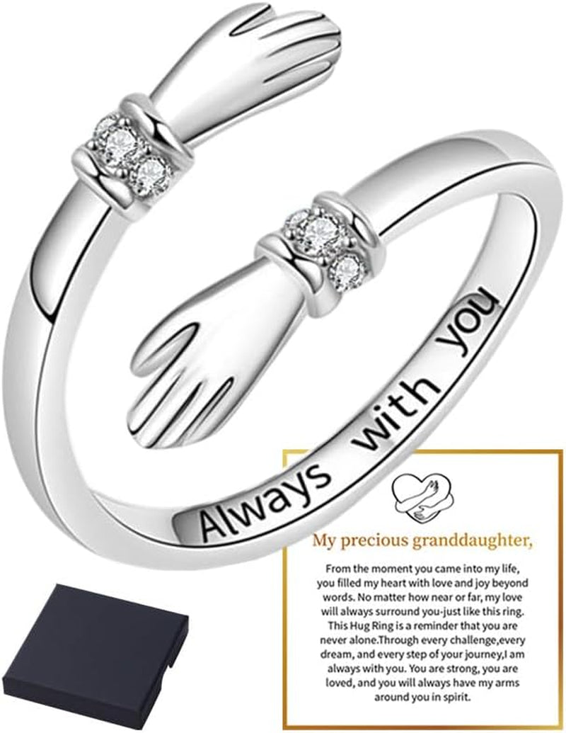 Forever love message engraving on granddaughter ring