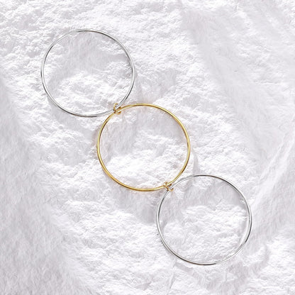 Stackable Bangles Bracelets for Women Trendy 18K Gold Plated Stainless Steel Non Tarnish Mixed Metal Bracelet Stack Triple Interlocked Two Tone Jewelry Set Gold and Silver Bracelets for Women