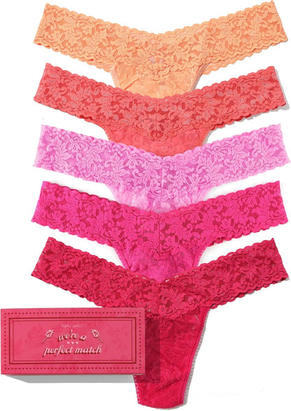 Hanky Panky signature lace original rise thong pack front view
