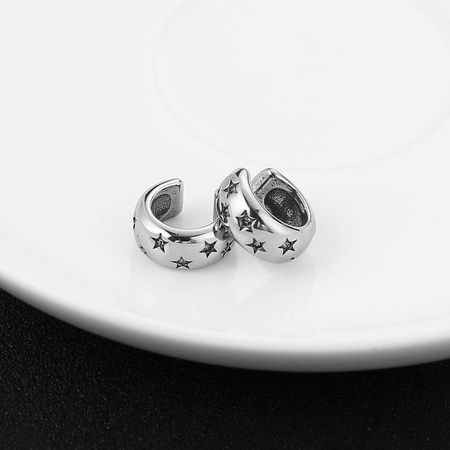 HZMAN Star Ear Cuff Earrings for Women Stainless Steel Non Piercing Tiny Cartilage Cuff Earring Fake Piercings Earings