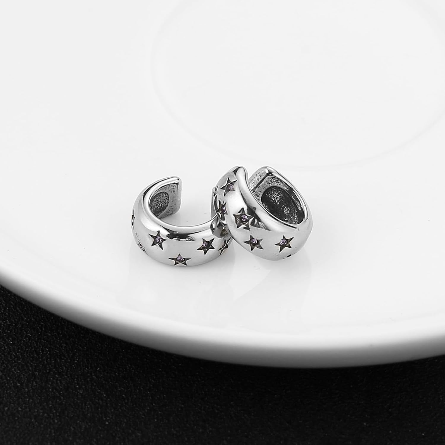 HZMAN Star Ear Cuff Earrings for Women Stainless Steel Non Piercing Tiny Cartilage Cuff Earring Fake Piercings Earings