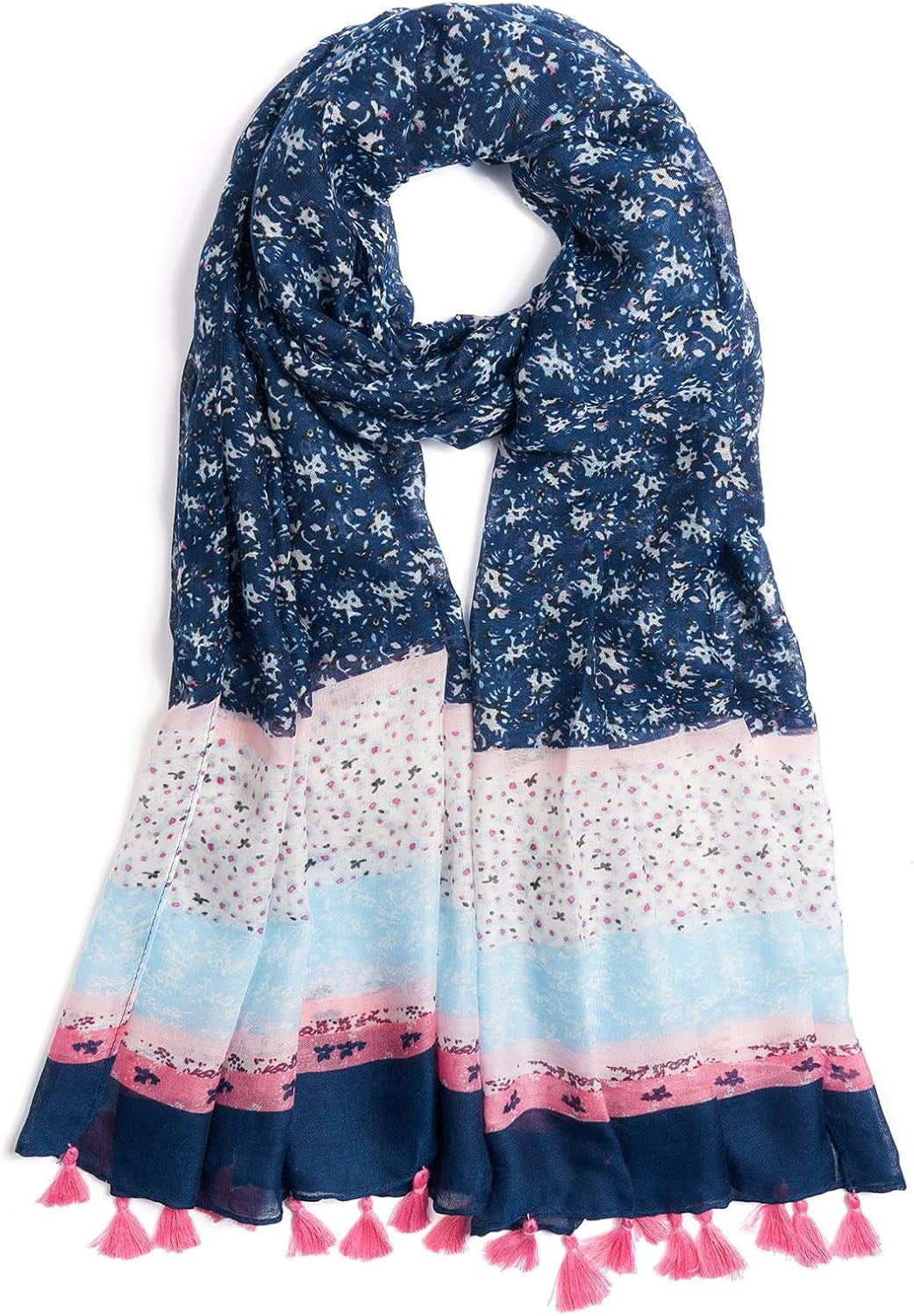 Scarf for Women Lightweight Soft Floral Leopard Printed Scarves Fall Winter Fashion Shawl Wrap with Fringe