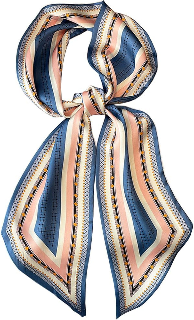 Head Scarf Hair Neck Scarves for Women Purse Bag Scarfs for Handbags Silky Long Thin Satin Headscarf Fashion