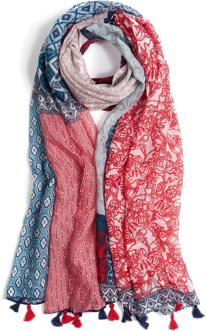 Scarf for Women Lightweight Soft Floral Leopard Printed Scarves Fall Winter Fashion Shawl Wrap with Fringe