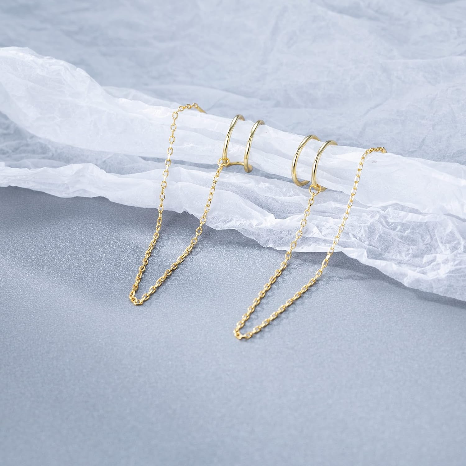 SLUYNZ 925 Sterling Silver Cuff Earrings Threader Chain for Women Crawler Earrings Wrap Earrings