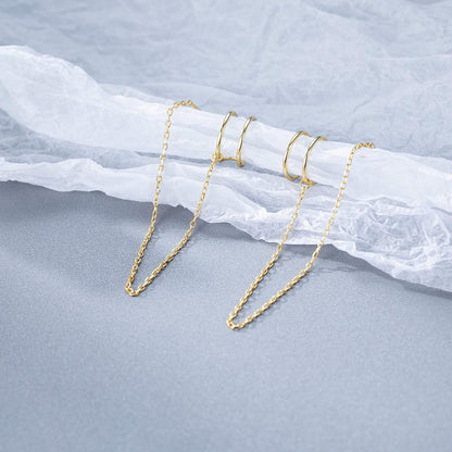 SLUYNZ 925 Sterling Silver Cuff Earrings Threader Chain for Women Crawler Earrings Wrap Earrings