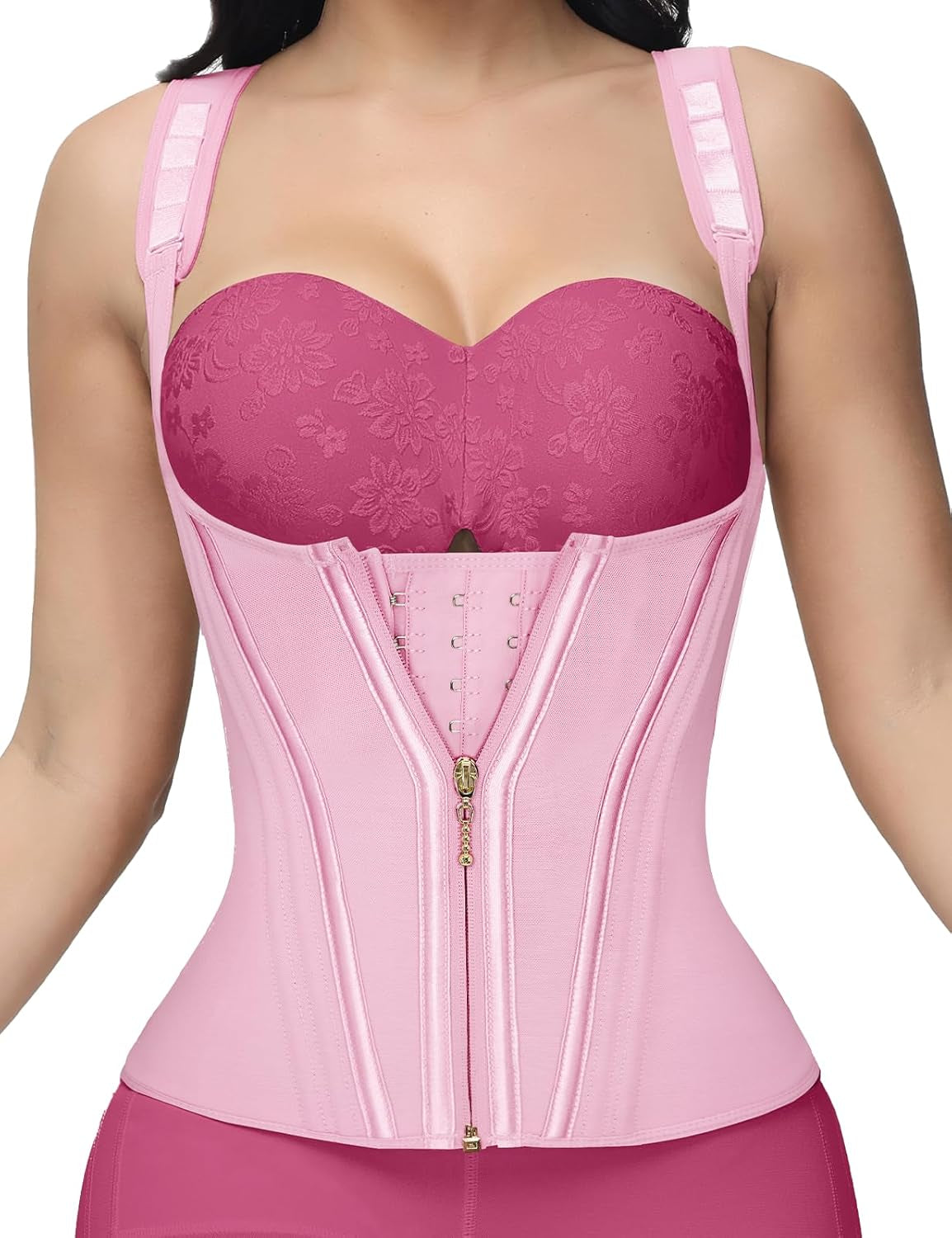 SHAPSHE waist trainer worn under workout clothing showing tummy control