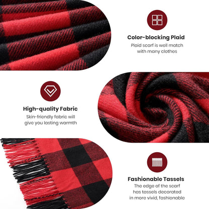 Pleneal Scarf for Women, Womens Winter/Fall Scarf,Long Plaid Shawls and Wraps, Cashmere Feel Blanket Pashmina Scarves