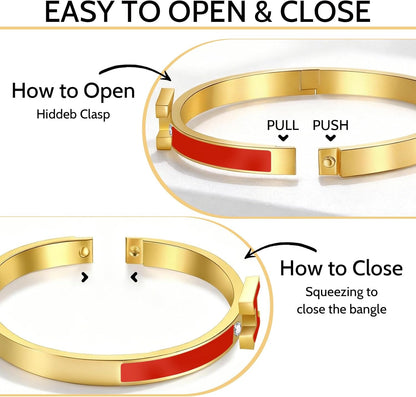 H Bracelets for Women 18K Gold Plated Bangle Bracelet Stack Cubic Zirconia Love Bangle Bracelets Set Gold Bracelet Stackable Trendy Jewelry Birthdays Christmas Gifts for Women