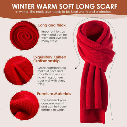 Women'S Long Knit Scarf Winter Chunky Scarfs Warm Big Wrap Thick Winter Fashion Scarves for Outdoor Men & Women