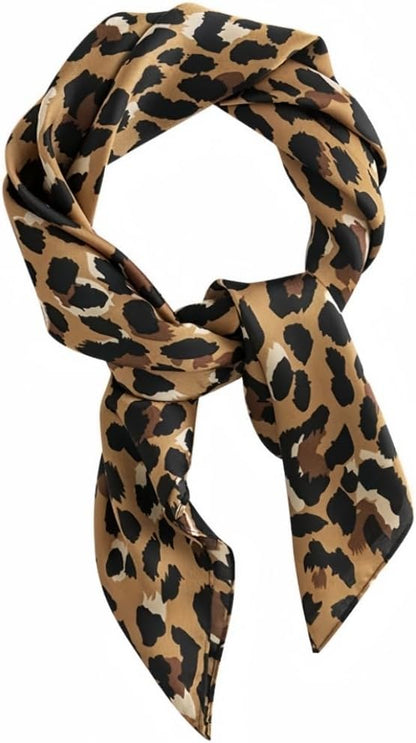 MINIDORA Satin Scarves for Women 27.5 × 27.5 Inches Medium Square Elegant Silk Feeling Head Scarf