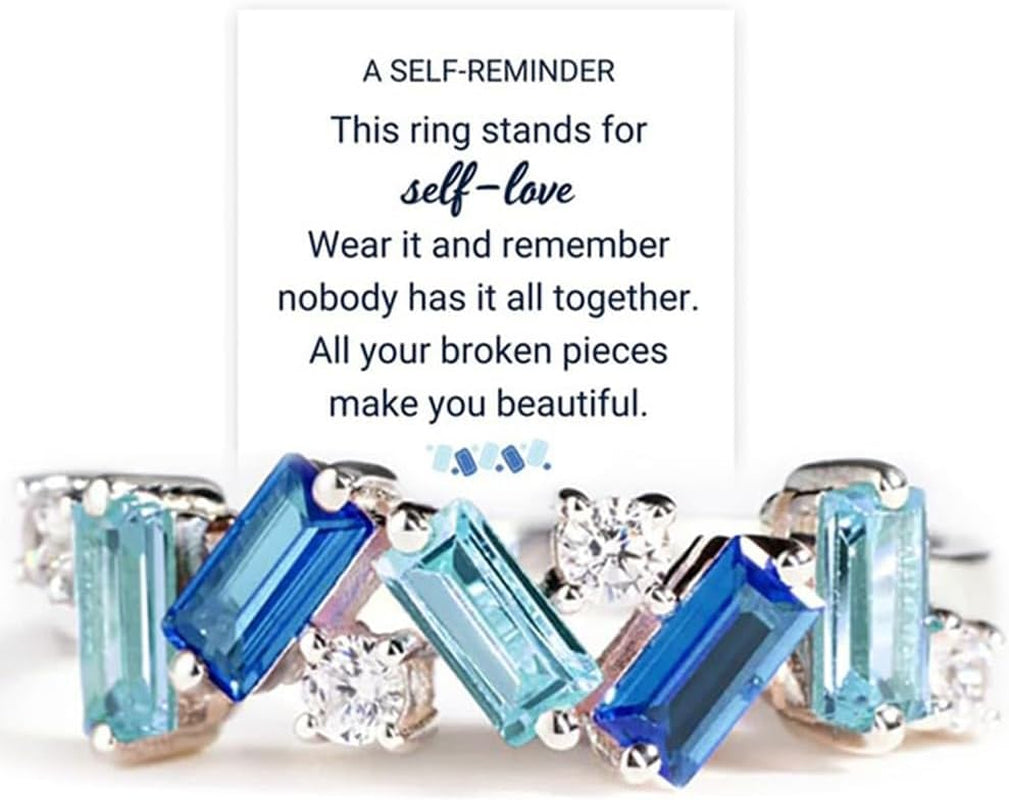 LIU JUN for Memorial - Tiny Heart with Wings Ring, Missing You Always I'Ll Hold You in My Heart Rings Lost Loved One Loss Miscarriage Memorial Jewelry Gift