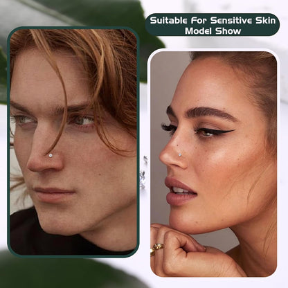 Sllaiss 8 Pcs 20G Nose Ring Studs Made with Austrian Crystal for Women Stainless Steel 1.5Mm 2Mm 2.5Mm 3Mm Nose Piercings Set Body Jewelry Hypoallergenic