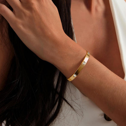 18K Gold Plated Bracelets for Women Dainty Gold Bangle Cuff Bracelets Non Tarnish Love Friendship Jewelry Gifts