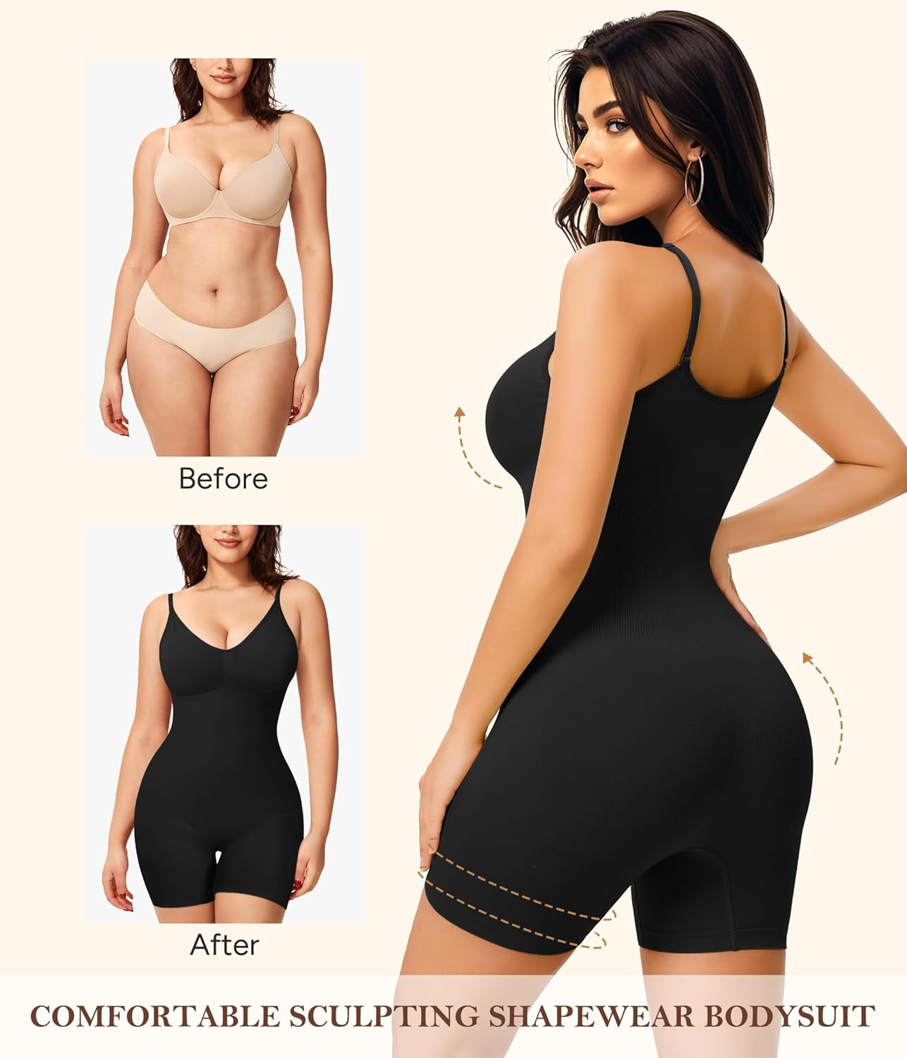 Bodycon jumpsuit shapewear back coverage and posture support