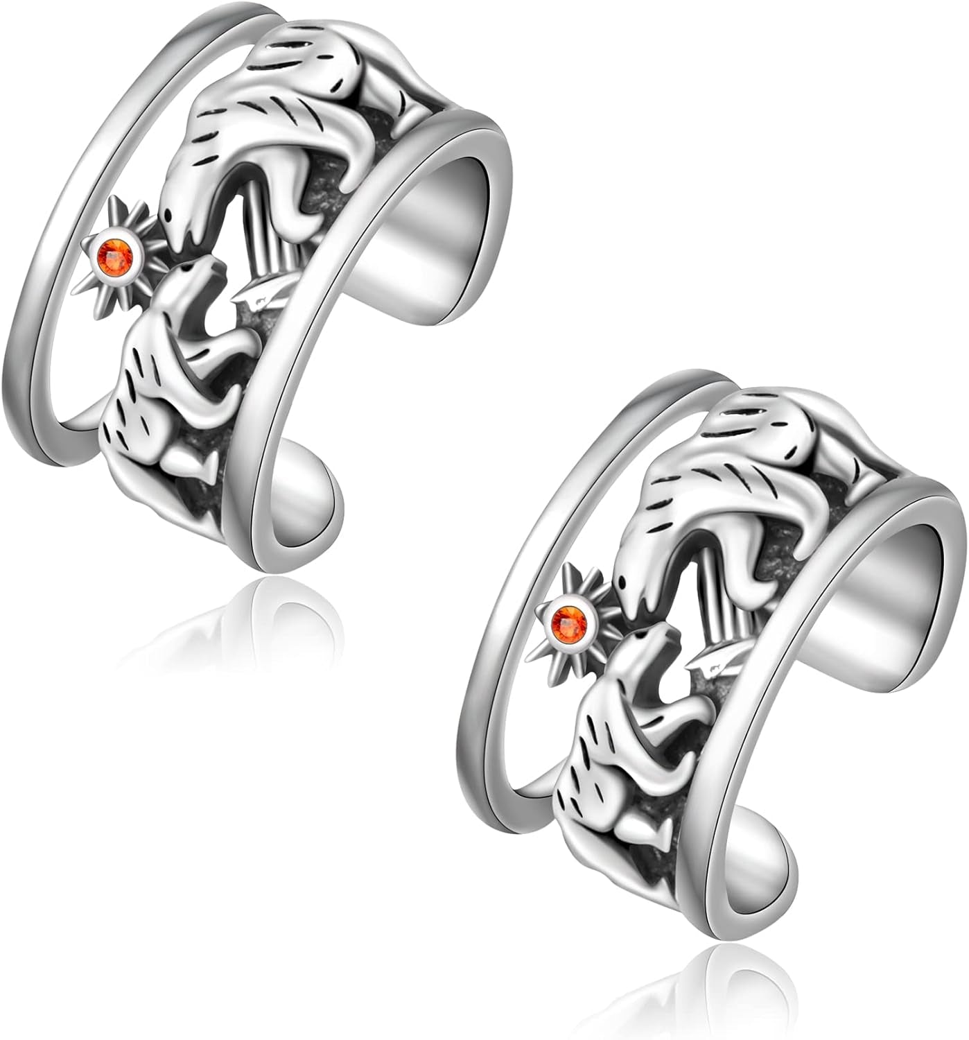 CHIC & ARTSY 925 Sterling Silver Ear Cuffs for Women, Non Piercing Clip on Cartilage Cuffs, Adjustable Fake Conch & Helix Earrings, Gold Plated & Oxidized Various Styles