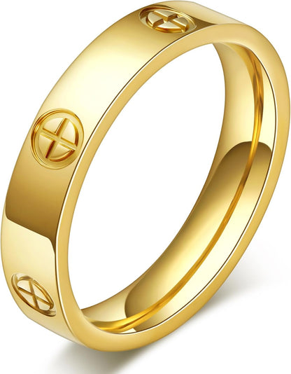 Love Promise Gold Ring for Women: Dainty Stainless Steel Ring Cubic Zirconia Wedding Band Engagement CZ Friendship Rings 18K Gold Silver Rose Gold Plated Birthday Gifts Dainty CZ Jewelry Size 5 6 7 8 9 10