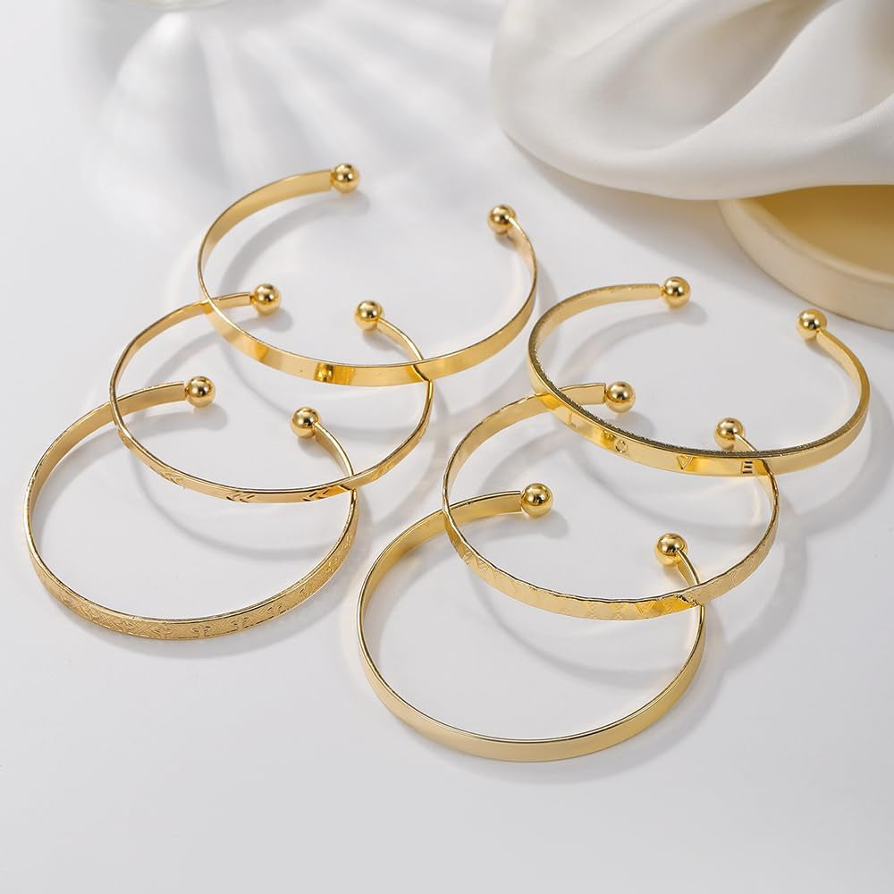 Boho Indian style gold bangle bracelets for women