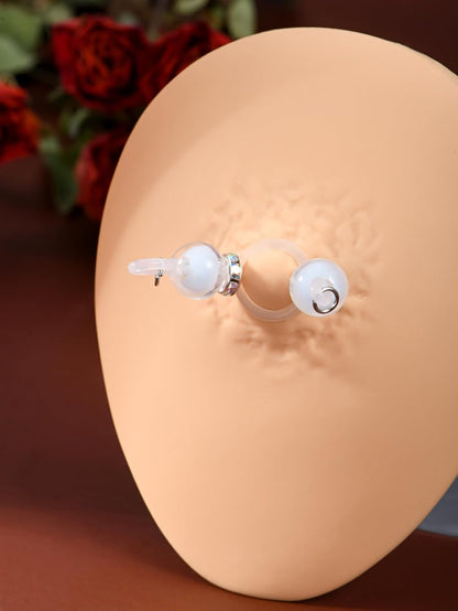 DJCIW 4 Pairs Handmade Fake Nipple Rings,Adjustable Nipple Nooses with 8Mm Silicone Multicolor Beads and Barbells,Non-Piercing Faux Nipple Piercing Comfortable Everyday Wear Cute Body Jewelry