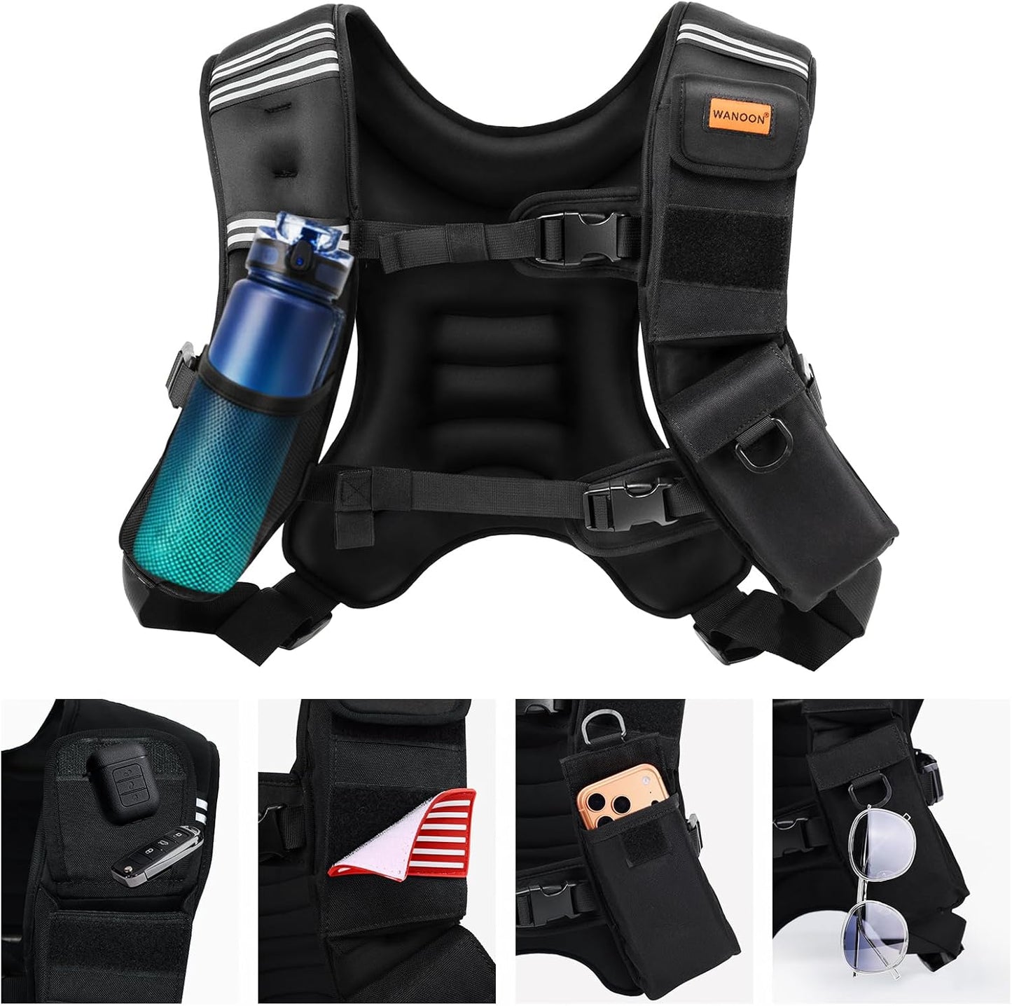 Women's weighted vest 12lb shown on model during walking