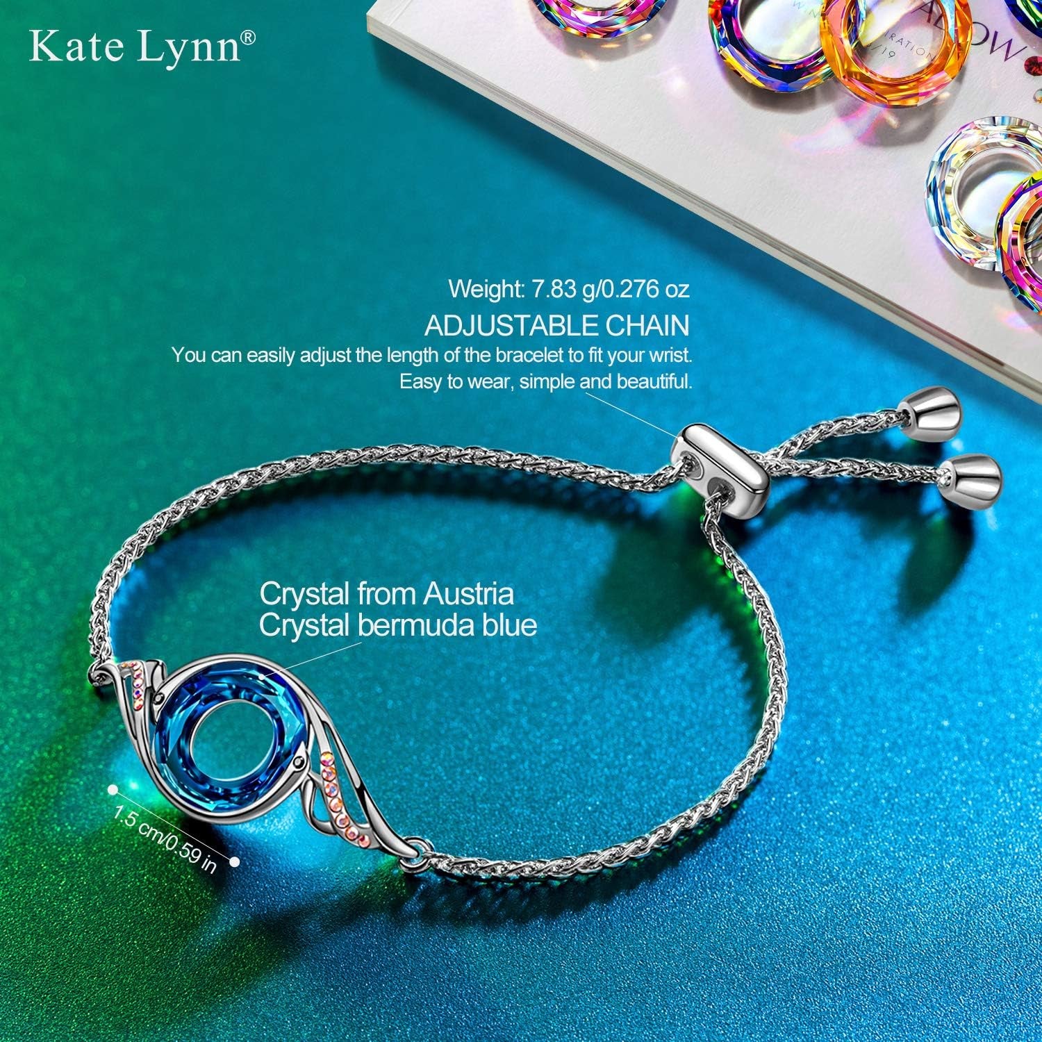 Adjustable slider bracelet for women featuring phoenix symbol