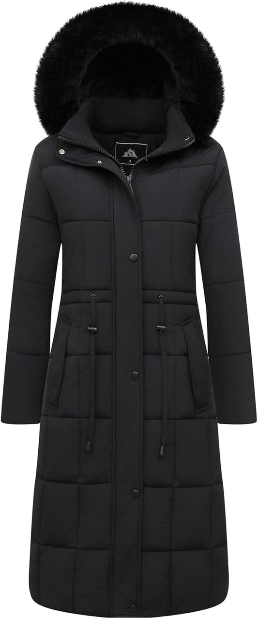 GOLDLADIES women's long waterproof winter parka in dark color