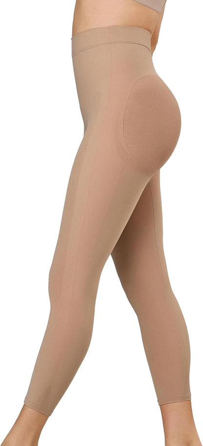 Leonisa seamless high-waisted shapewear shorts in black front view