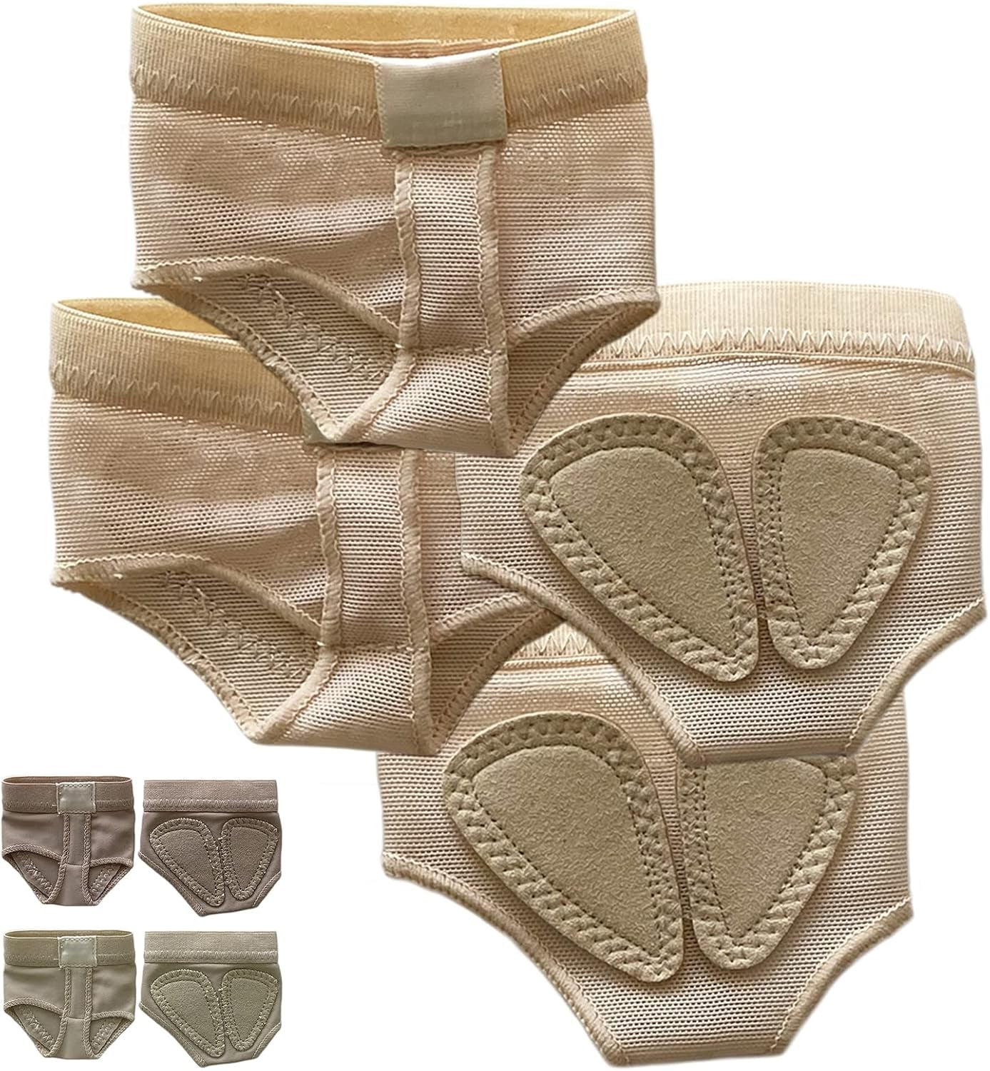 Women's and kids dance foot undies displayed
