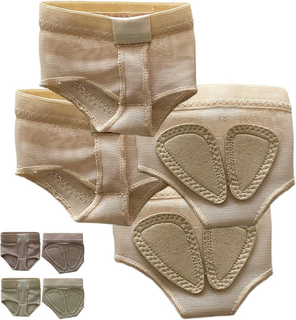 Women's and kids dance foot undies displayed