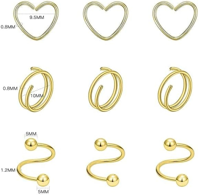 Xpircn Piercing Kit 316L Stainless Steel Belly Button Ring Ear Nose Septum Piercing Jewelry 20G 18G 16G 14G 12G Piercing Tools with Clamps Gloves for Body Piercing