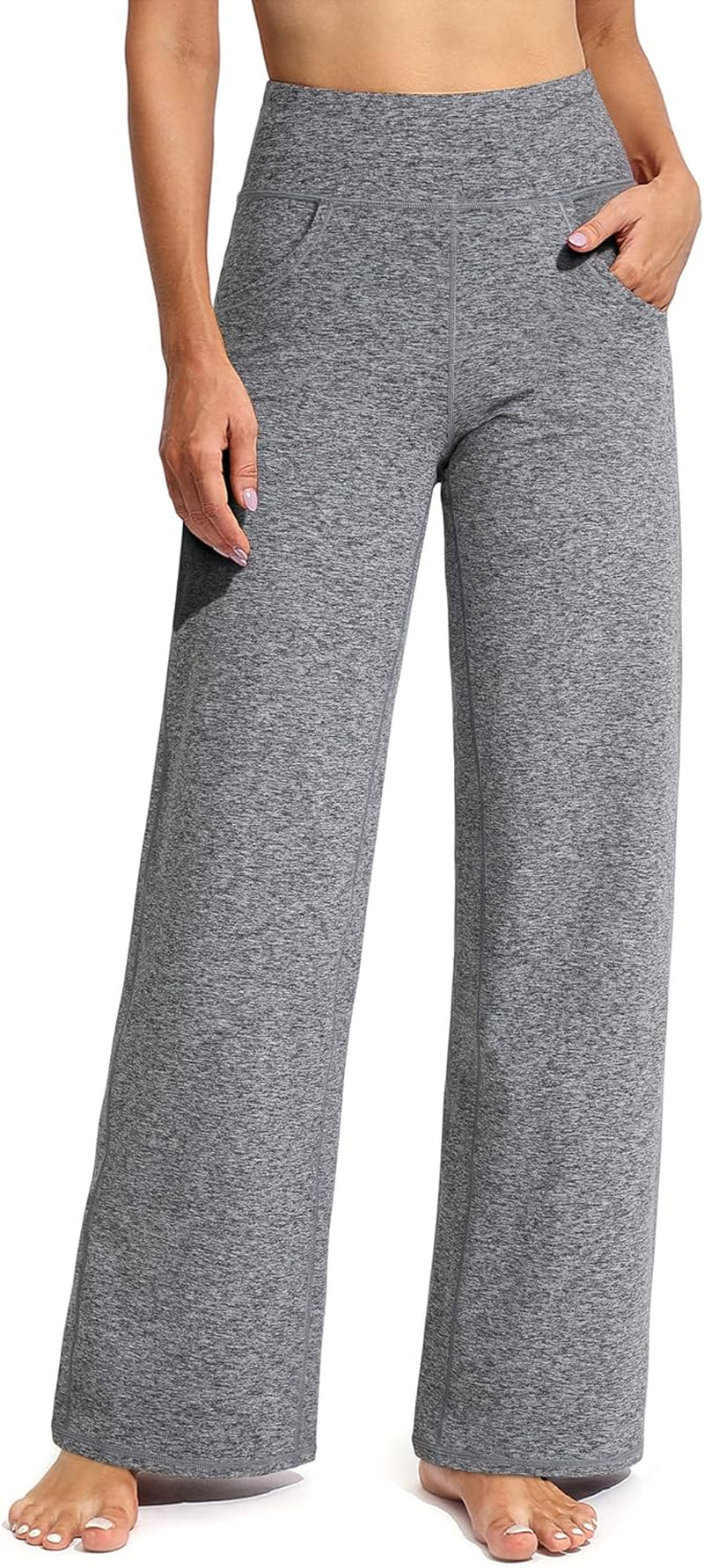 Promover Wide Leg Pants Woman Yoga Pants with Pockets Stretch Loose Casual Lounge Sweatpants Petite/Regular/Tall