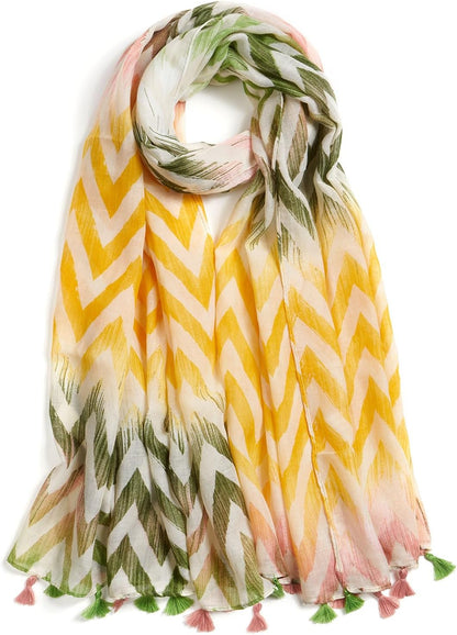 Scarf for Women Lightweight Soft Floral Leopard Printed Scarves Fall Winter Fashion Shawl Wrap with Fringe