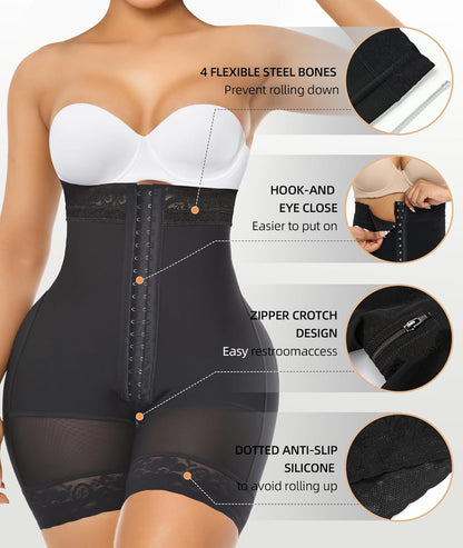 YIANNA strapless shapewear shorts on model demonstrating lift