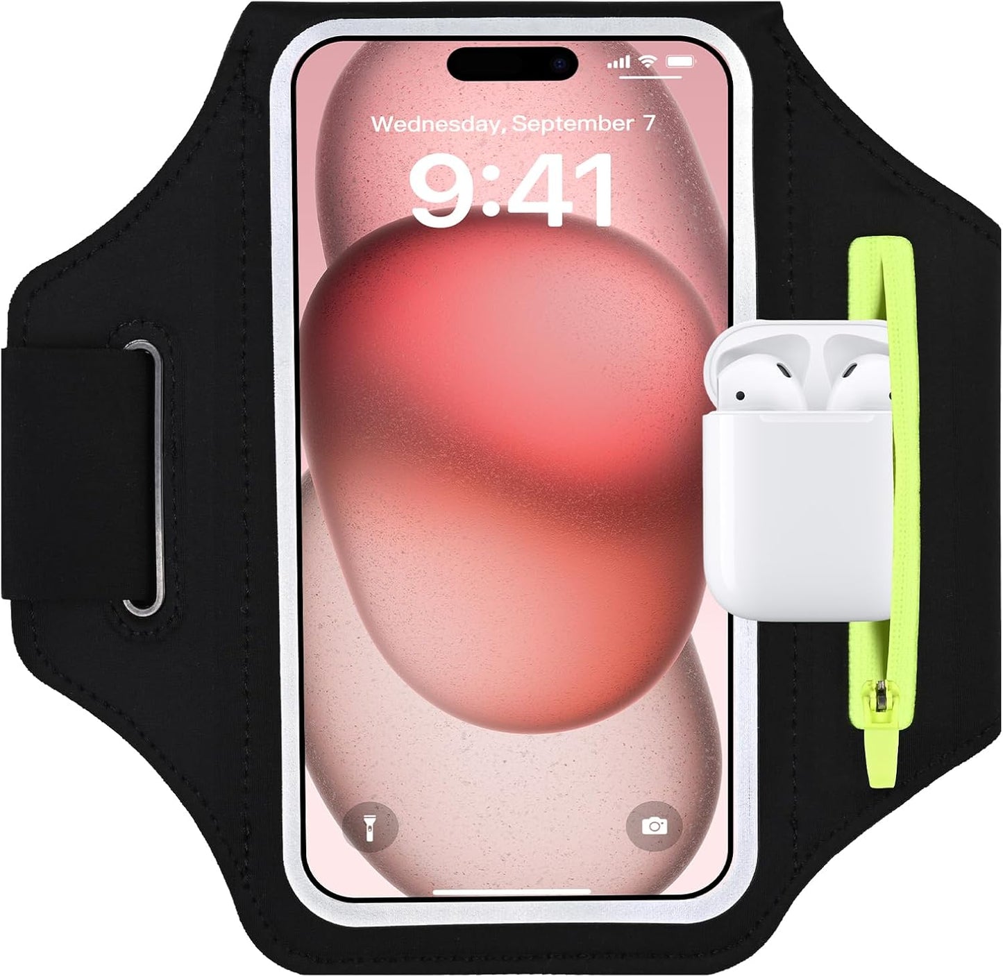 iPhone running armband water-resistant phone holder front view