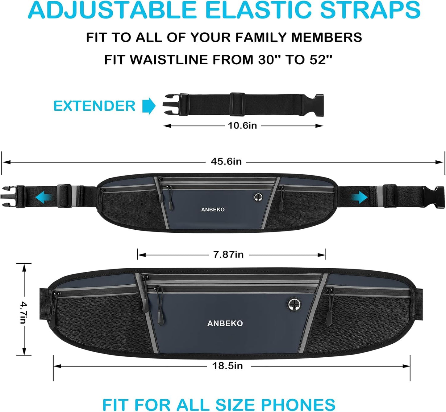 Water-resistant hiking waist pack on model