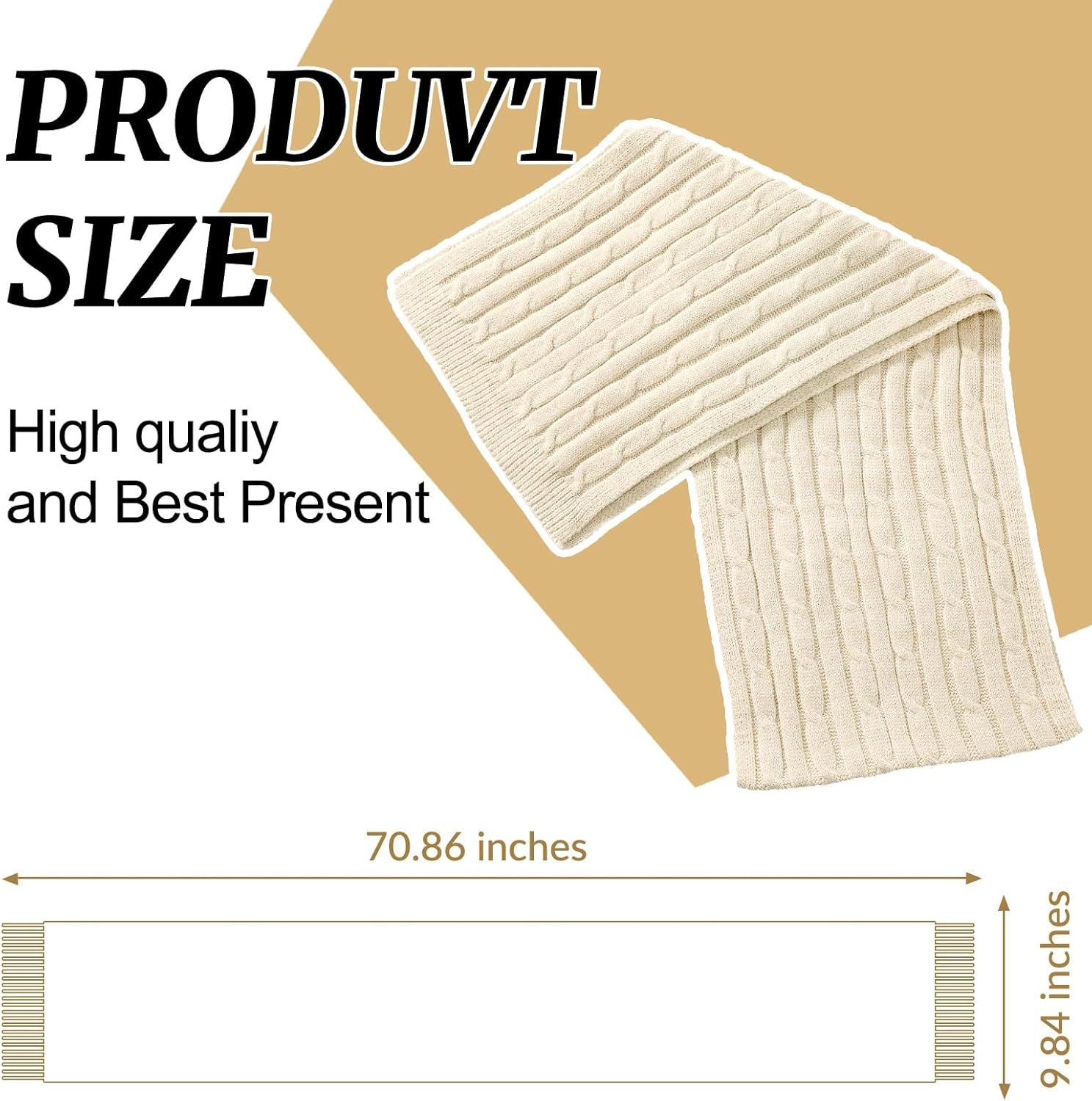 Passionbility Winter Scarf for Women Warm Winter Knit Scarf Cable Chunky Soft Scarves for Cold Weather