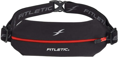 Detail shot of soft lycra construction and reflective elements on sports belt