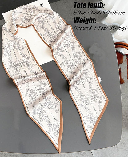 Head Scarf Hair Neck Scarves for Women Purse Bag Scarfs for Handbags Silky Long Thin Satin Headscarf Fashion